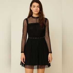 Elegant Black Polka Dot Dress